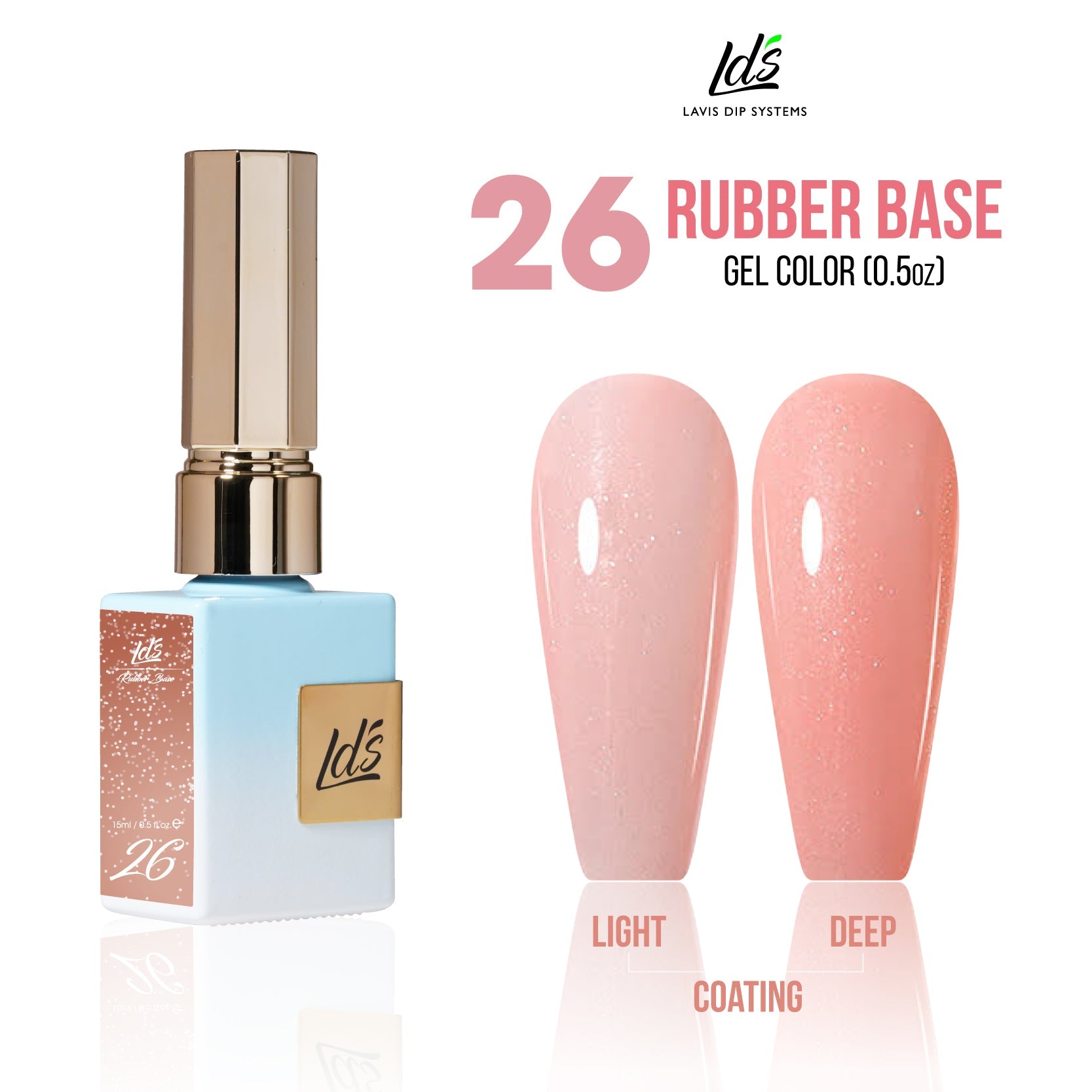 LDS Rubber Base Gel Polish 15ml - RB-26 - Universal Nail Supplies
