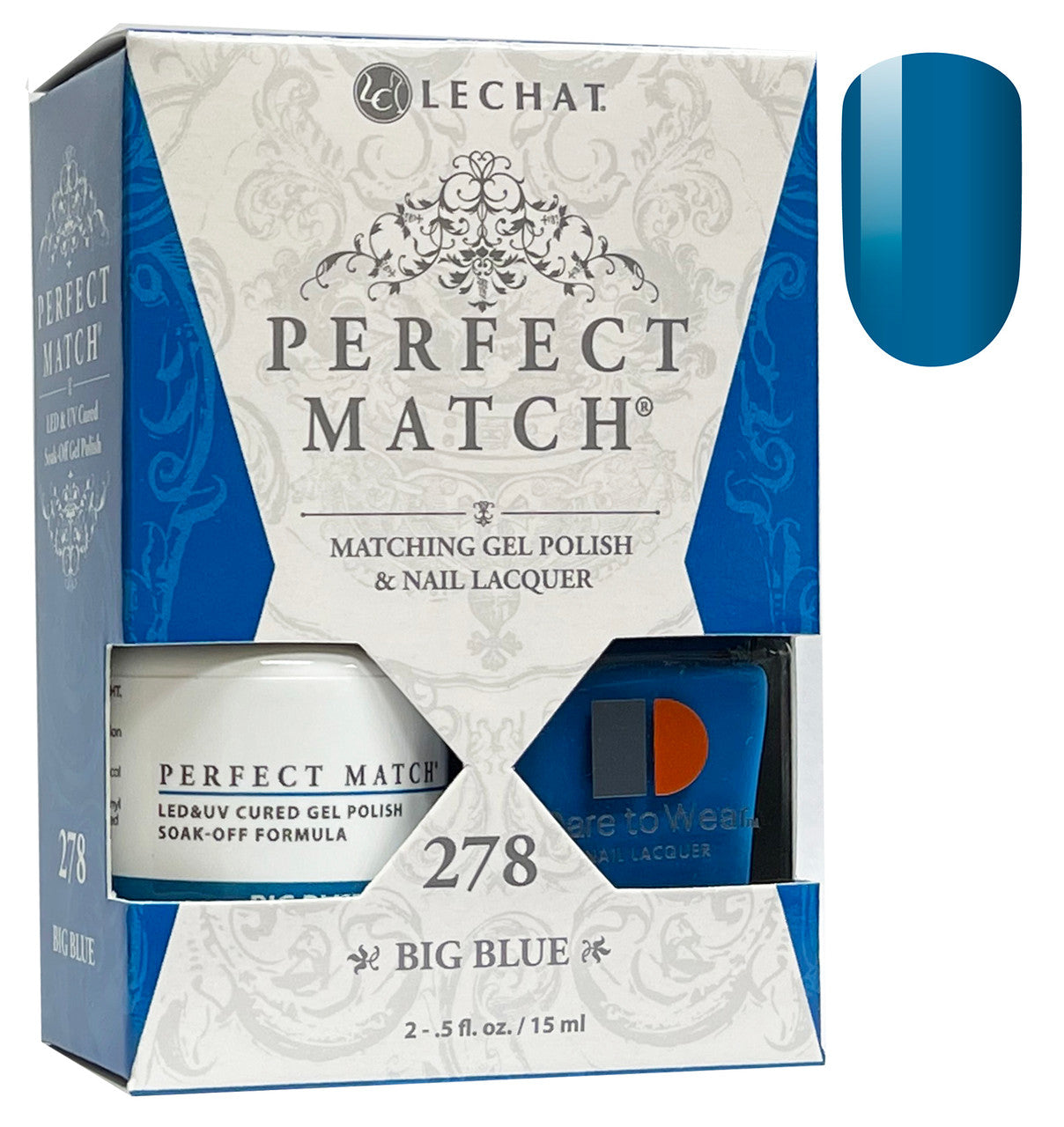 LeChat Perfect Match Gel + Matching Lacquer Big Blue #278 (Clearance) - Universal Nail Supplies
