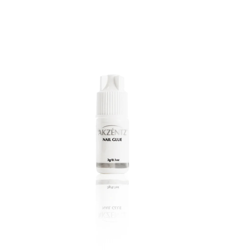 Luxio Gel Polish Nail Glue in a 3g container, clear adhesive for professional nail extensions and repairs.
