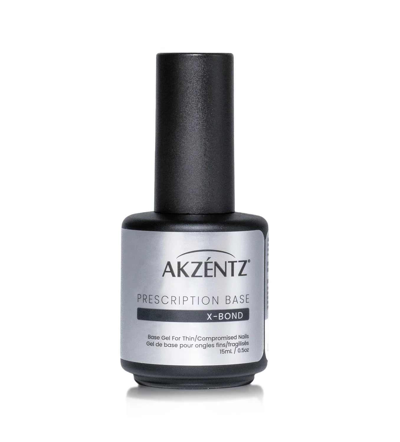 Luxio X-Bond prescription base coat gel from Luxio Gel Polish line, designed for compromised nails, shown in a sleek bottle.