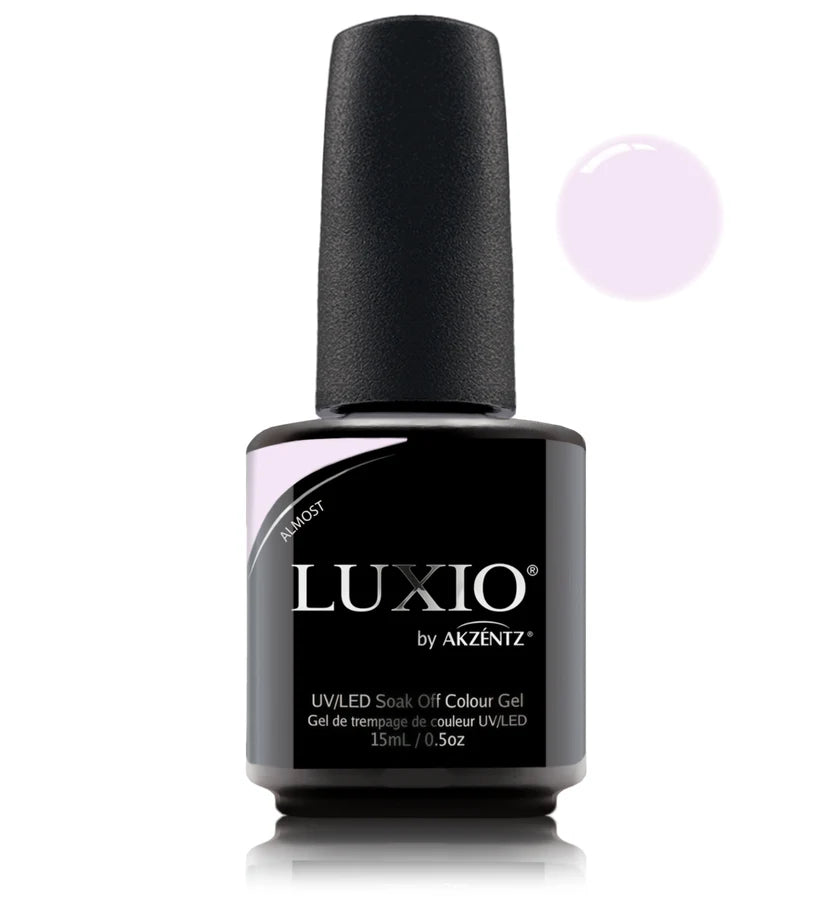 Luxio soak-off gel polish in a 15ml bottle, showcasing the luxurious packaging and smooth gel texture of Luxio brand nail polish.