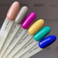 Luxio Soak-Off Gel Polish Aloof in 15ml bottle, featuring vibrant gel polish color and brand label on clear bottle.