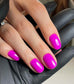 Luxio Chi-Chi soak-off gel polish in 15ml bottle, vibrant pink shade, featuring smooth, glossy finish on a neutral background.