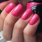 Luxio Soak-Off Gel Polish in Chic Frost shade, 15ml bottle showing the light, icy blue gel color and branding.
