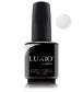 Luxio soak-off gel polish in Coy white 15ml bottle, featuring sleek packaging and vibrant white gel for professional nail art.