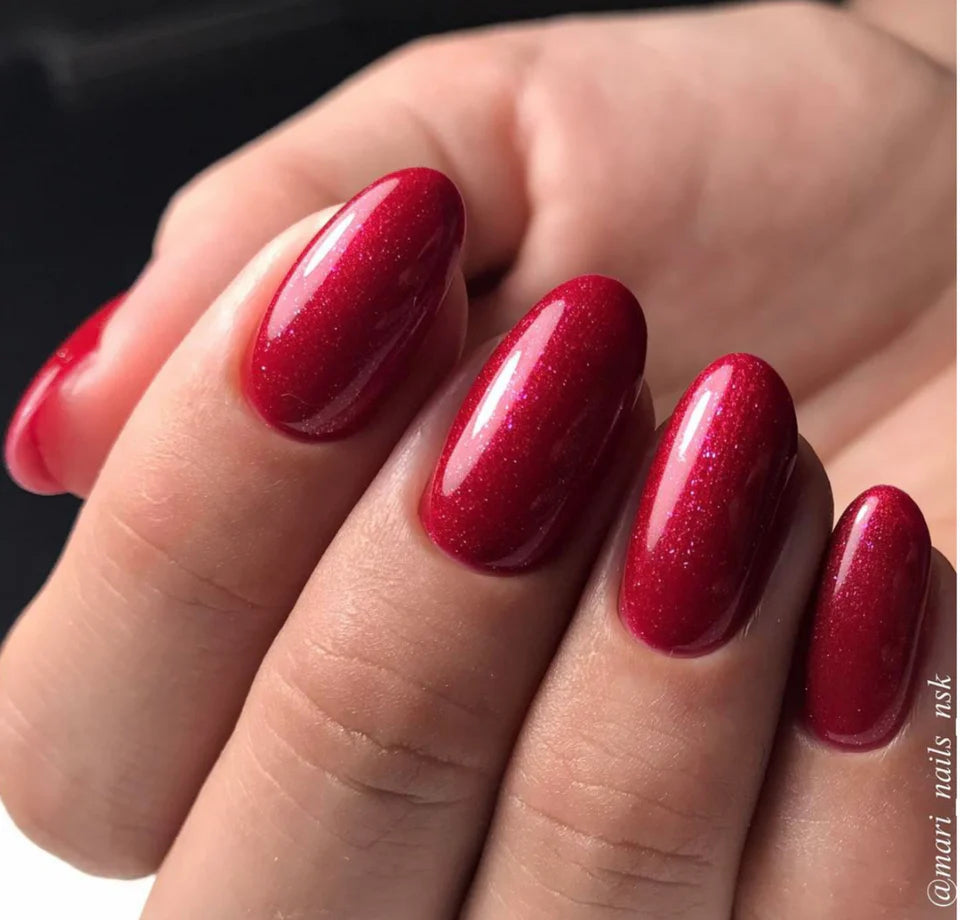 Luxio Soak-Off Gel Polish Desire with sparkle finish, 15ml, featuring a vibrant, glittery gel nail polish in a clear jar
