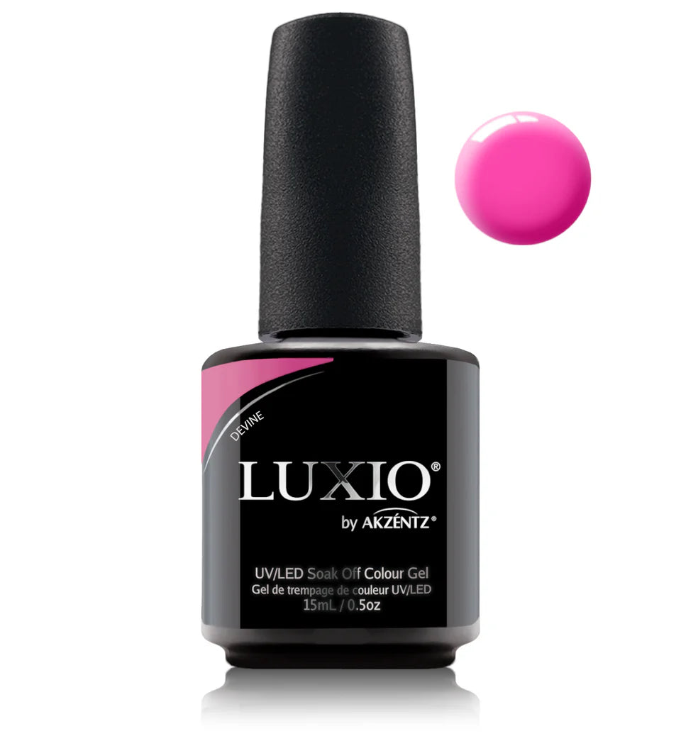 Luxio Luxio Soak-Off Gel Polish Devine 15ml bottle showing the gel polish label and packaging design.