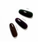 Luxio Nocturne gel polish swatch showing deep dark purple color in 15ml bottle, TPO-free Luxio soak-off gel polish