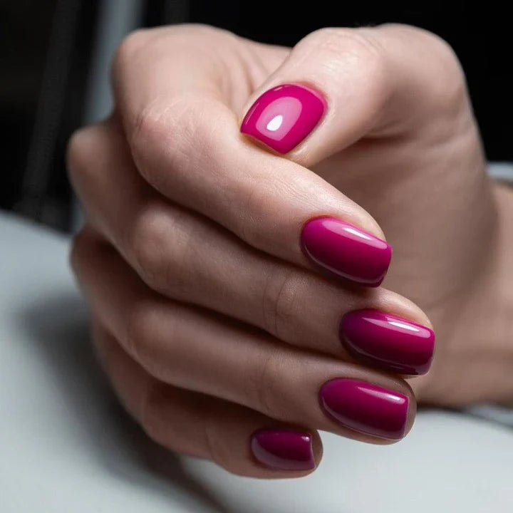 Luxio Soak-Off Gel Polish in Expression 15ml bottle, showing the sleek packaging and vibrant gel color.