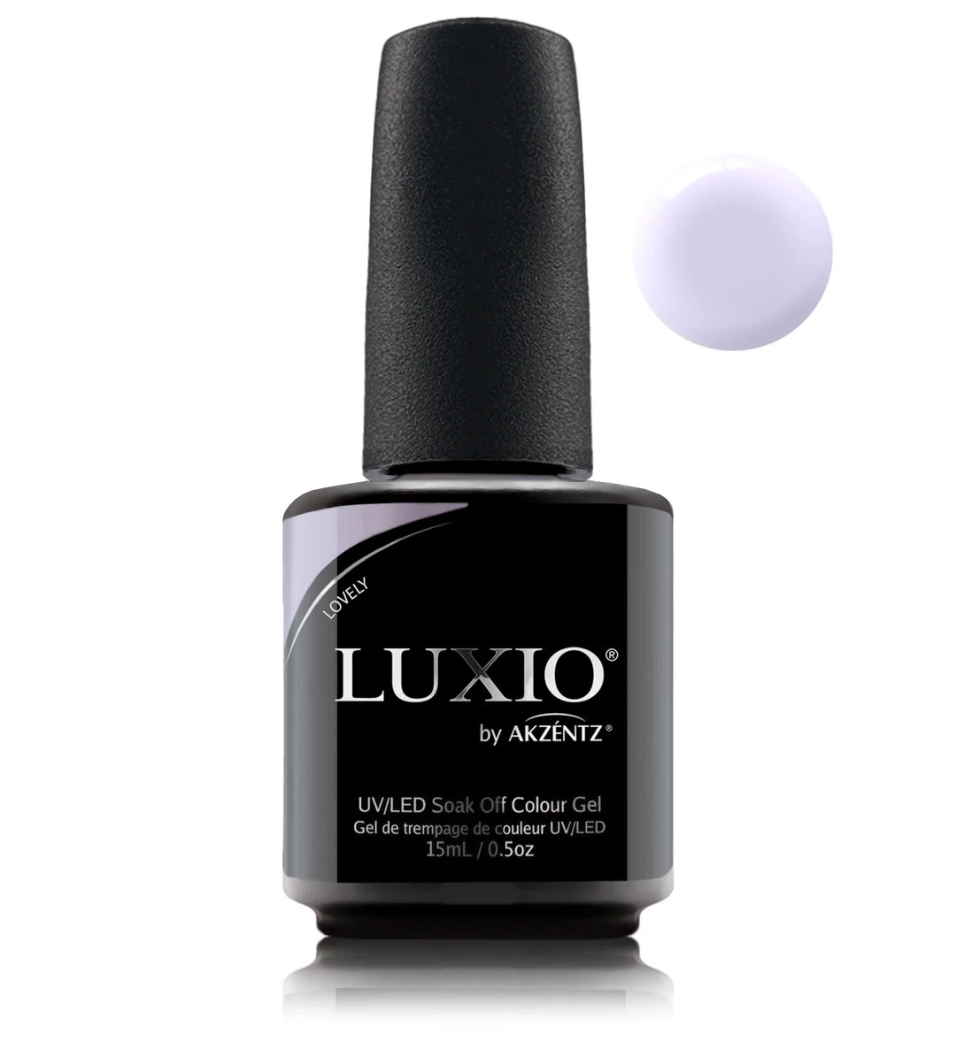 Luxio Soak-Off Gel Polish in Lovely shade, 15ml bottle, featuring a sleek design and vibrant color for professional nail art.