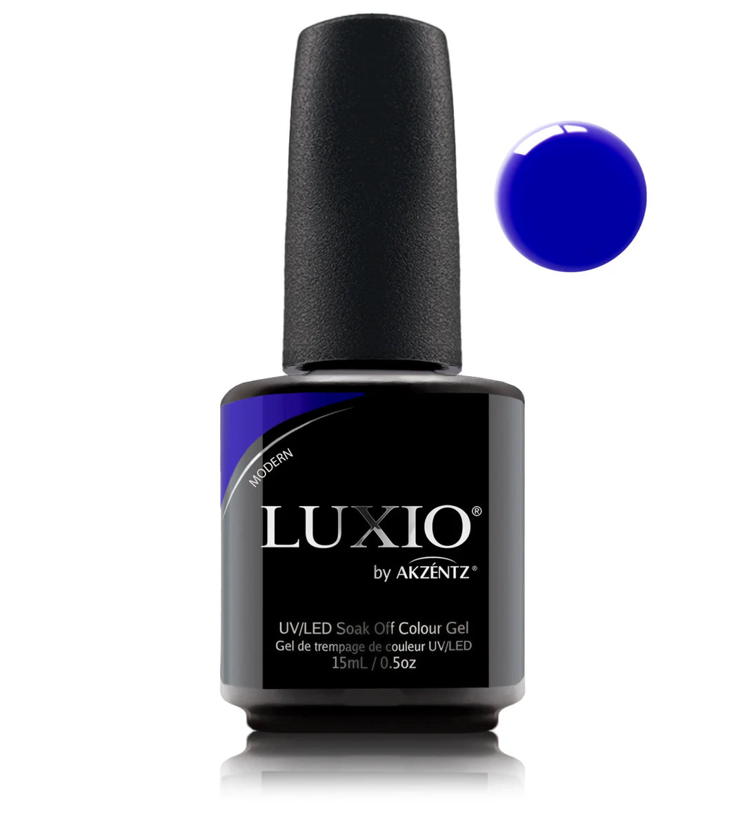 Luxio Soak-Off Gel Polish in Modern shade, 15ml bottle, with sleek packaging and vibrant color for nails.