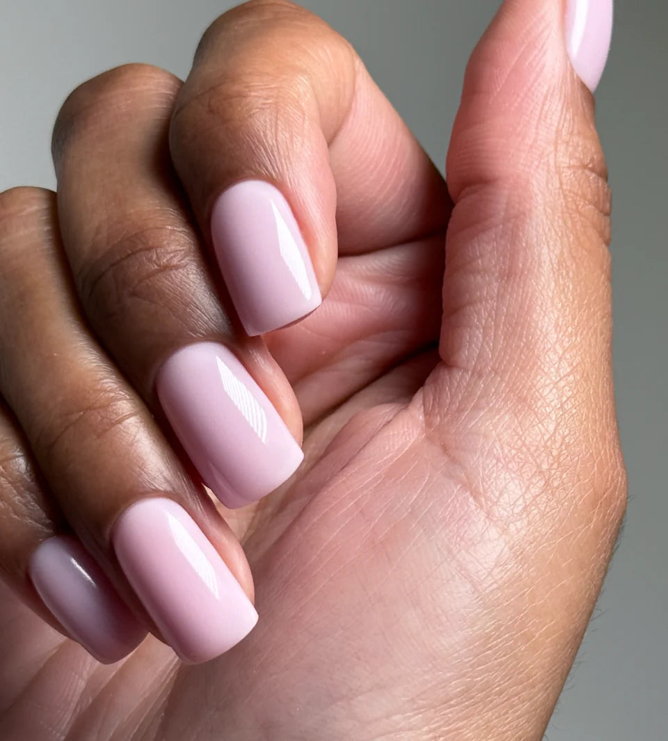 Luxio Soak-Off Gel Polish Petal semi-sheer 15ml bottle, showcasing the soft pink, semi-transparent gel for nails.