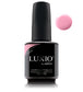 Luxio Romance soak-off gel polish in 15ml bottle, featuring a sleek black cap and vibrant pink gel inside.