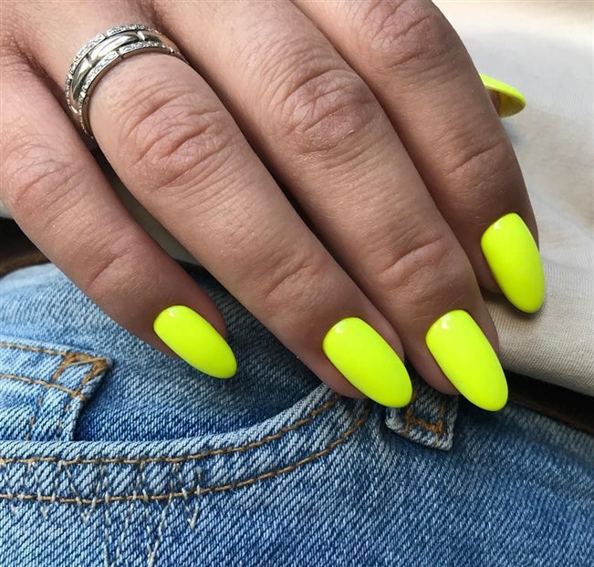 Luxio Soak-Off Gel Polish Sunburst Bright 15ml bottle with vibrant orange and yellow cap, showcasing the colorful gel polish inside.