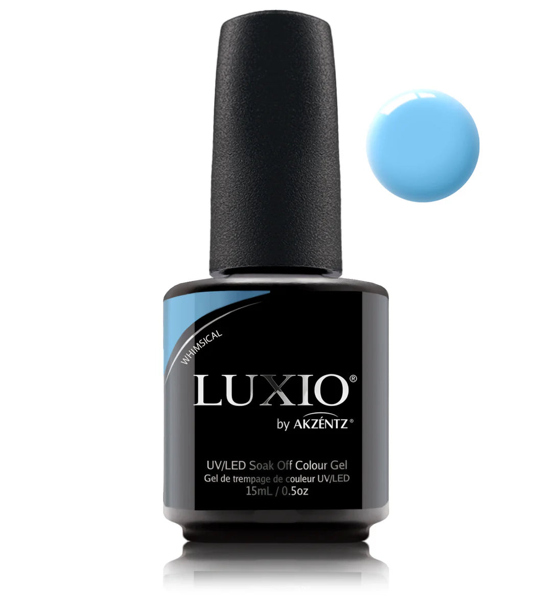 Luxio Soak-Off Gel Polish in Whimsical, 15ml, with vibrant pastel purple color, smooth gel texture, and professional nail polish finish.