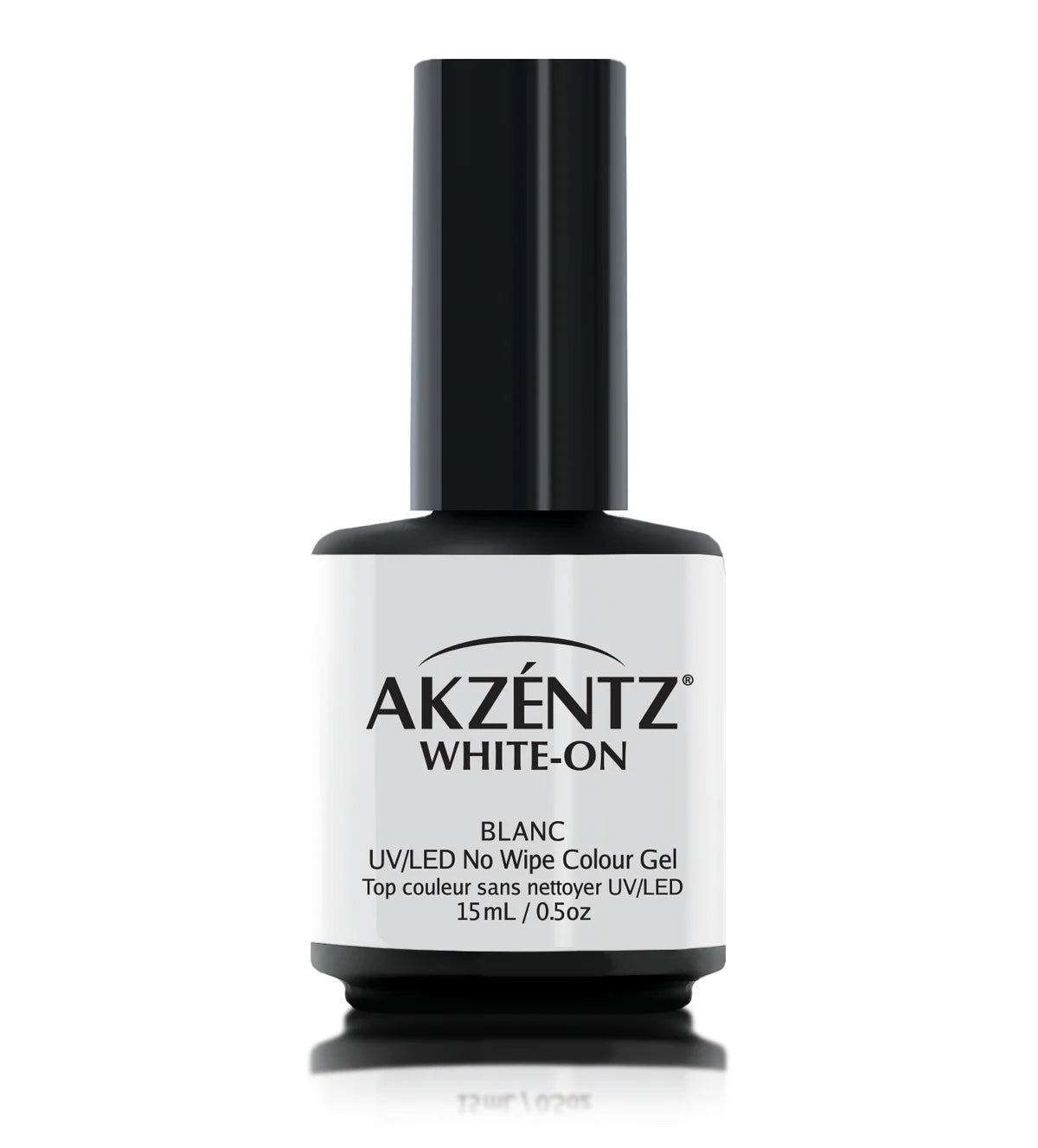 Luxio Soak-Off Gel Polish in White On, 15ml, showcasing the white gel polish bottle with branding and product label.