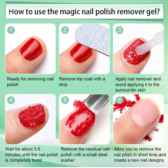 UNS Magic Gel Polish Remover for soak-off gel nails, quick and effective nail tools for easy gel polish removal.