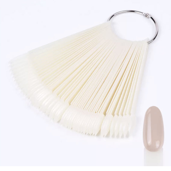 UNS Nail Display Tips Palette with 50 practice manicure tools for nail polish application and nail art practice.