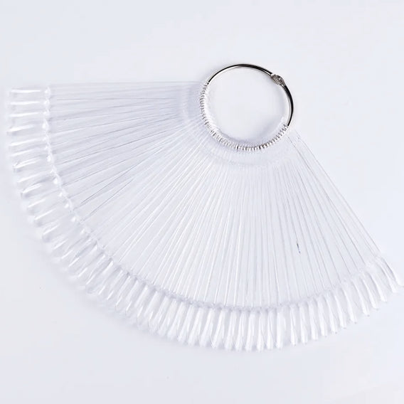 UNS Nail Display Tips Palette with 50 practice manicure tools for nail polish application and nail art practice.