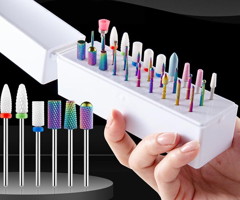 Nail Drill Bits Kit Combined Milling Cutters Set Removing Gel Polishing Carbide 30Pcs - Universal Nail Supplies
