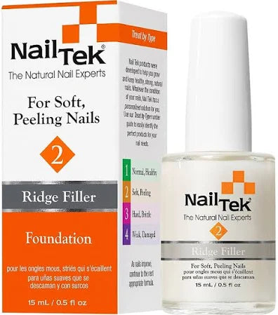 Nail Tek Ridge Filler 2 Foundation - For Soft, Peeling Nails 0.5oz - Universal Nail Supplies