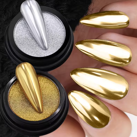 ND Chrome Nail Glitter Powder Super Bright Solid Mirror Pigment Dust - Universal Nail Supplies