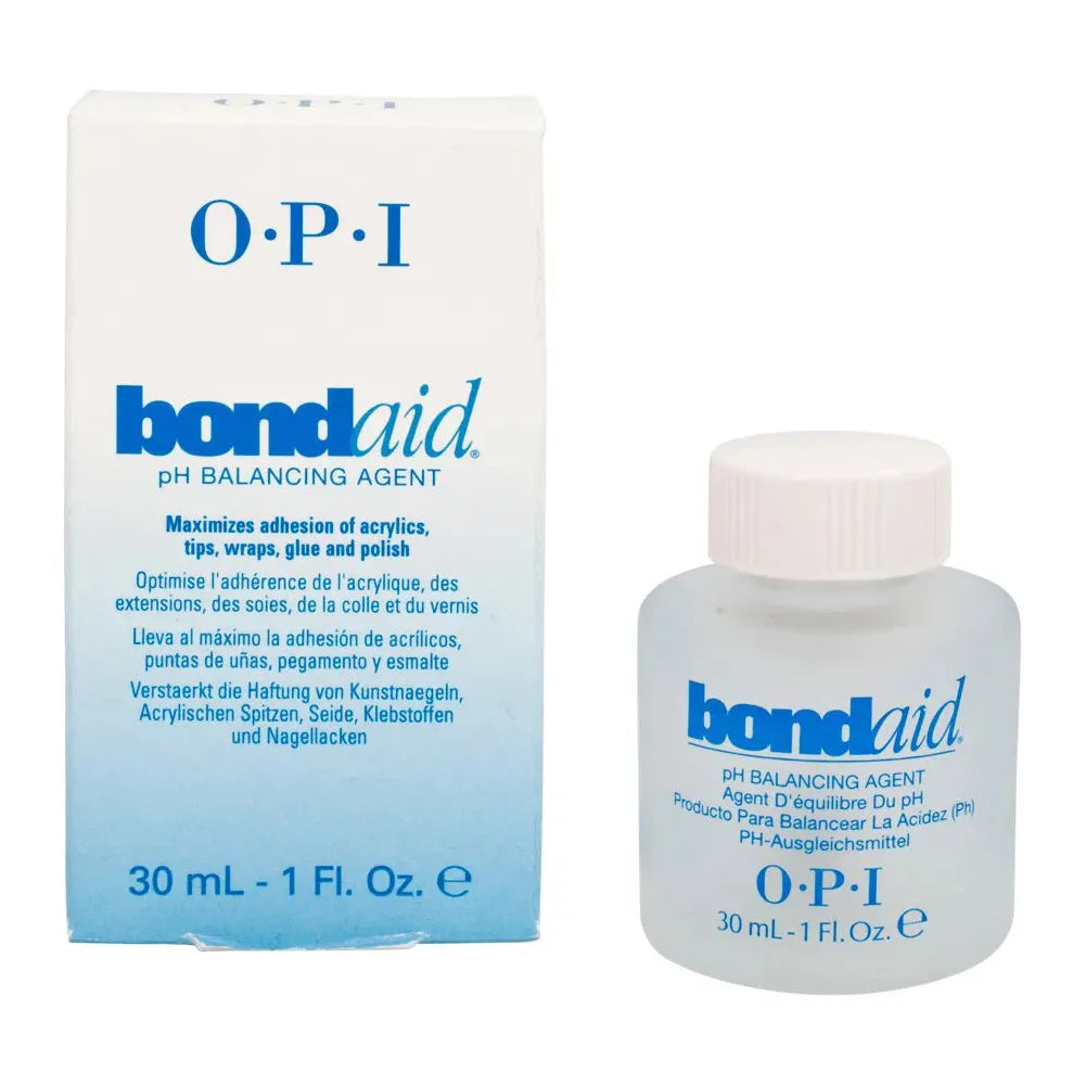 OPI Bond Aid pH Balancing Agent for acrylic nails, 1 oz bottle, OPI Treatments product for nail enhancement.