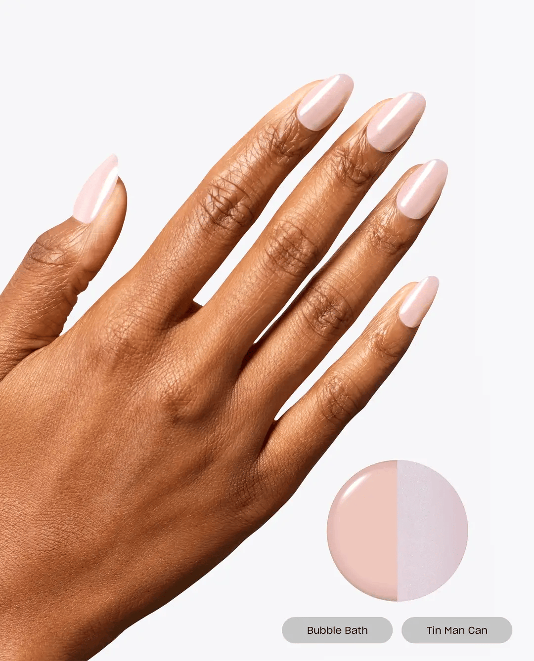 OPI Chrome Powder Tin Man Can glaze, 0.3 oz, displaying shiny metallic nail color in a small container.