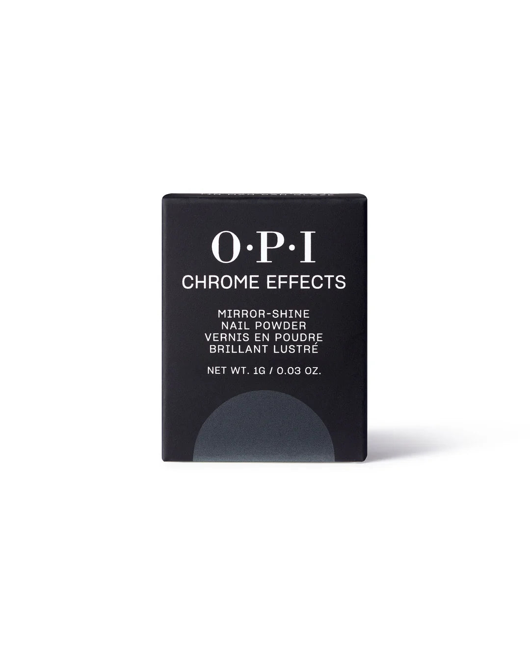 OPI Chrome Powder Tin Man Can Glaze nail color in 0.3 oz container, metallic chrome nail powder with shiny finish.