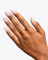 OPI Chrome Powder Tin Man Can Glaze over Baby Take a Vow manicure, showcasing metallic powder nail color in 0.3 oz container.