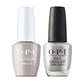 OPI GelColor and matching lacquer Chrome Clawz F024 in clear topaz, showing gel polish bottle and lacquer bottle side by side.