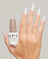 Opi GELevate Builder Gel in Blank Canvas, 0.5oz bottle, shown on a light hand model for natural nail enhancement.