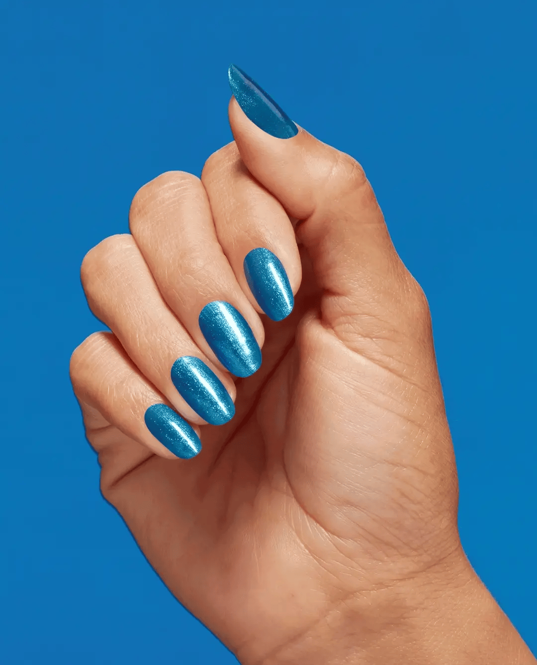 OPI Infinite Shine Do You Sea What I Sea? nail polish bottle with a colorful, shimmering blue-green hue.