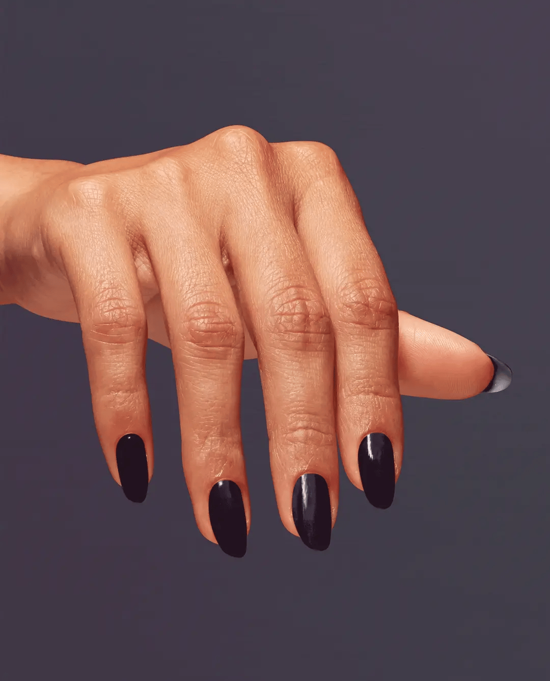 OPI Infinite Shine Lincoln Park After Dark nail polish bottle with dark purple shade and glossy finish.