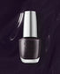 OPI Infinite Shine Lincoln Park After Dark nail polish bottle showcasing deep, dark purple color with shiny finish.