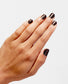 OPI Infinite Shine My Private Jet nail polish shown on nails with a glossy dark gray finish.