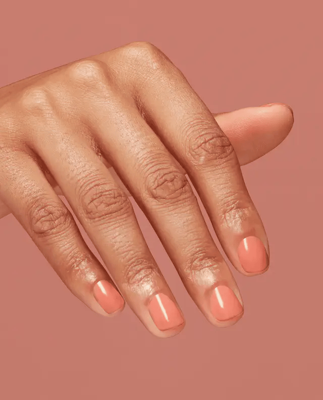 OPI Infinite Shine nail polish in On a Mission ISL92, showing a bottle with the vibrant, glossy nail polish inside.