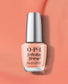OPI Infinite Shine nail polish in On a Mission ISL92 with long-lasting, vibrant coral-orange color and glossy finish.