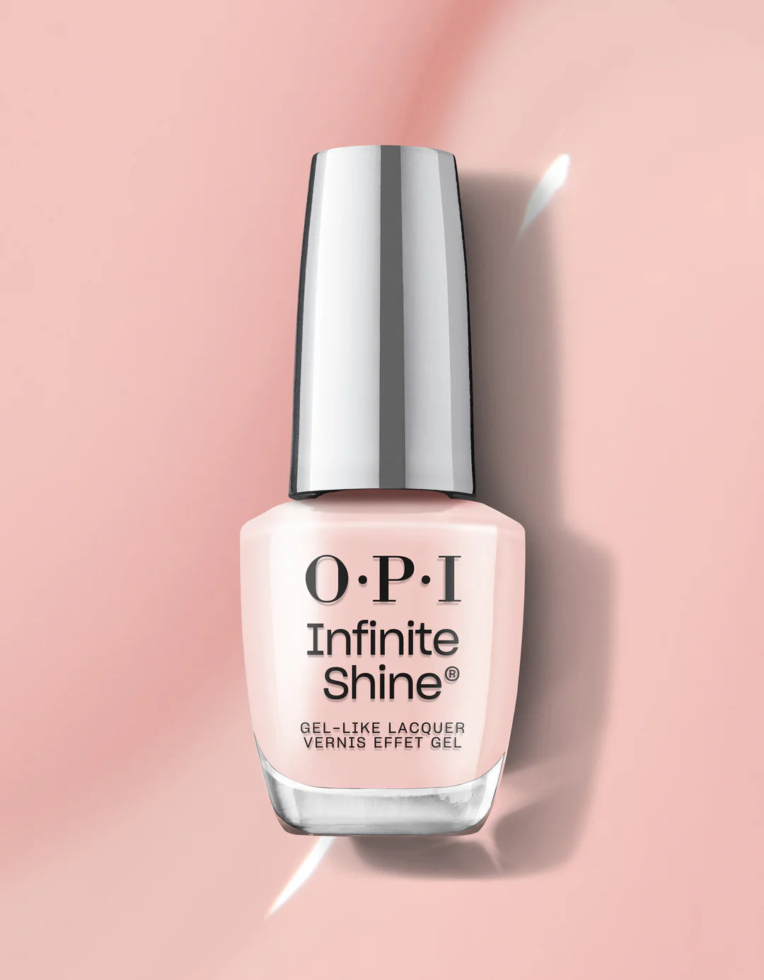 OPI Infinite Shine Passion nail polish bottle with bright coral color, long-lasting gel shine from the OPI Infinite Shine collection.