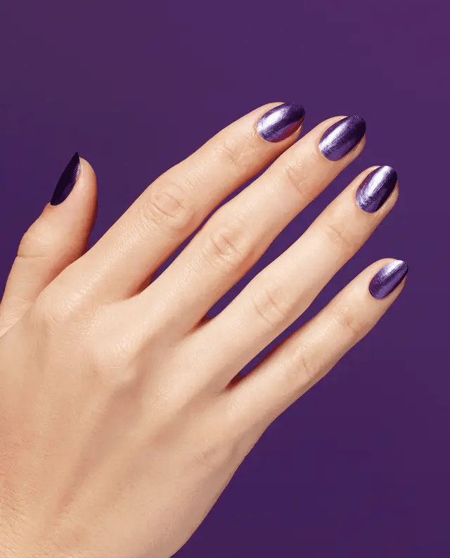 Purple Reign OPI Infinite Shine nail polish bottle with purple-colored polish and glossy finish.