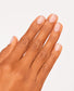 OPI Intelli GelColor Baby Take A Vow gel nail polish applied on nails with a shiny finish, showcasing elegant, natural-looking manicure.