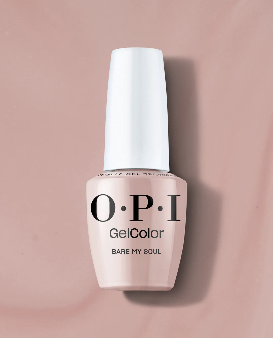 OPI Intelli-GelColor Bare My Soul gel nail polish in a soft, natural shade with smooth finish.