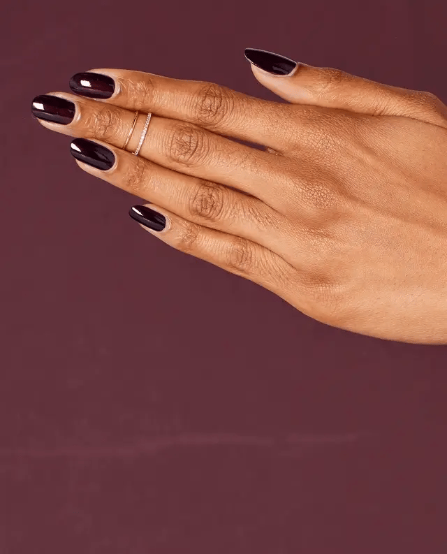 OPI Intelli GelColor Black Cherry Chutney gel nail polish bottle with black cherry hue and brand label visible.