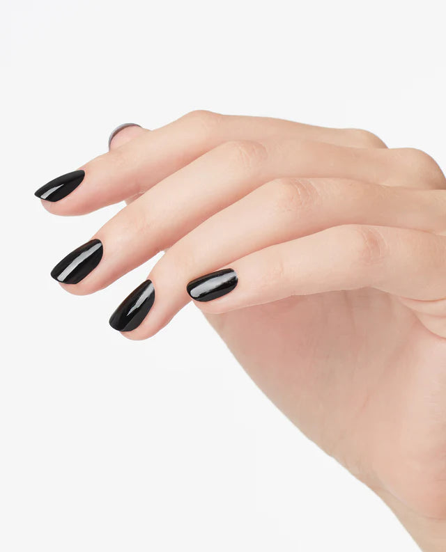 OPI Intelli GelColor Black Onyx gel nail polish swatch showcasing deep black-onyx shade with glossy finish