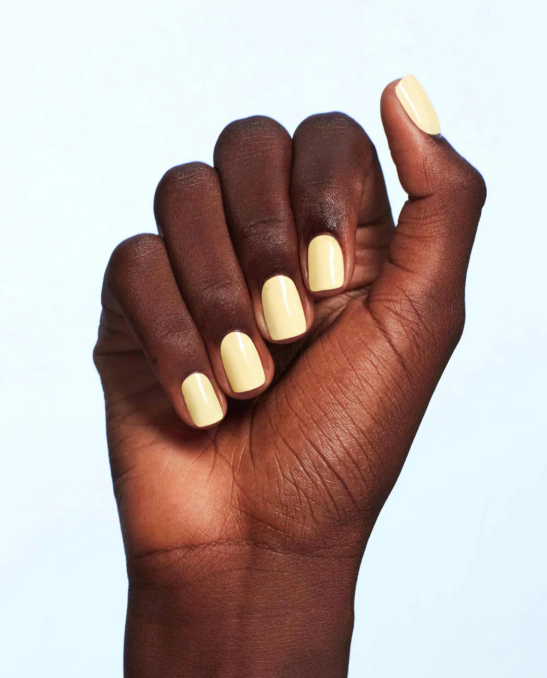 OPI Intelli GelColor Blinded by the Ring Light gel nail polish on neatly manicured nails with a glossy finish.