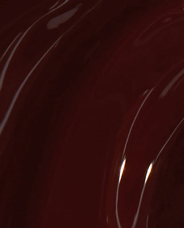 Opi Intelli GelColor Complimentary Wine gel nail polish swatch showing rich burgundy color and brush application.