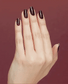 Opi Intelli GelColor gel nail polish in Complimentary Wine on a hand with painted nails.
