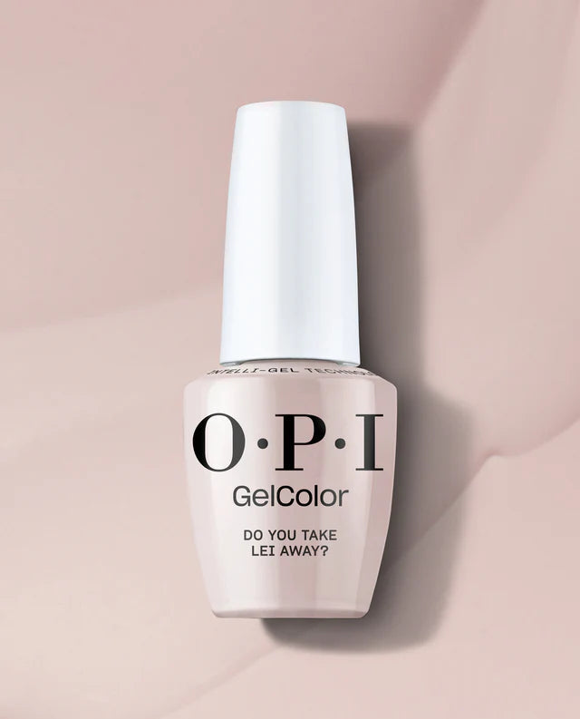 Opi Intelli GelColor Do You Take Lei Away? gel nail polish bottle with label, showcasing vibrant pink color and brand logo.