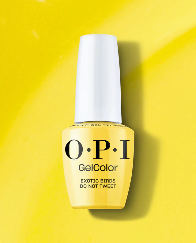 Opi Intelli GelColor Exotic Birds Do Not Tweet gel nail polish in a vibrant, tropical shade with bird-inspired design elements.