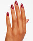 OPI Intelli GelColor Malaga Wine gel nail polish applied on fingernails with a rich wine shade, glossy finish, and well-manicured nails